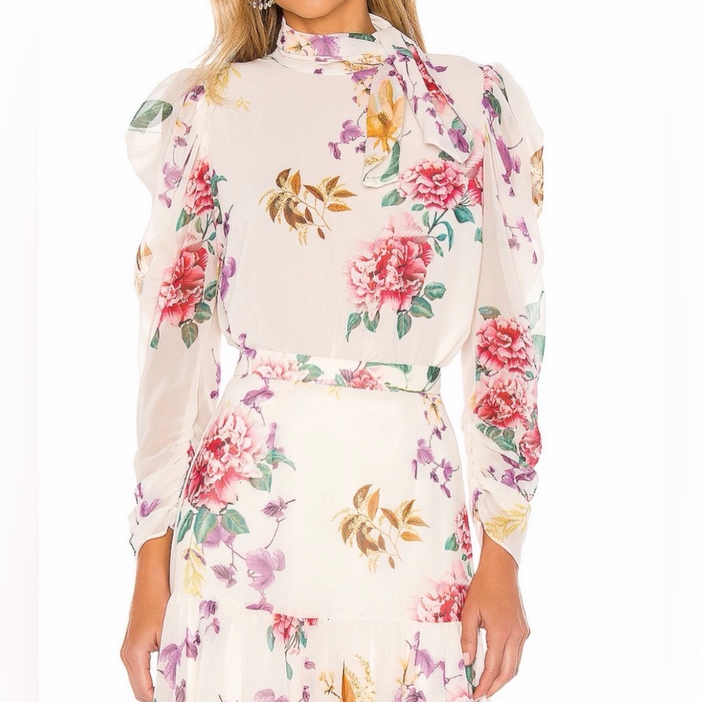 KEEPSAKE the Label Floral Long Sleeve Dress - Cream, Pink, Yellow
